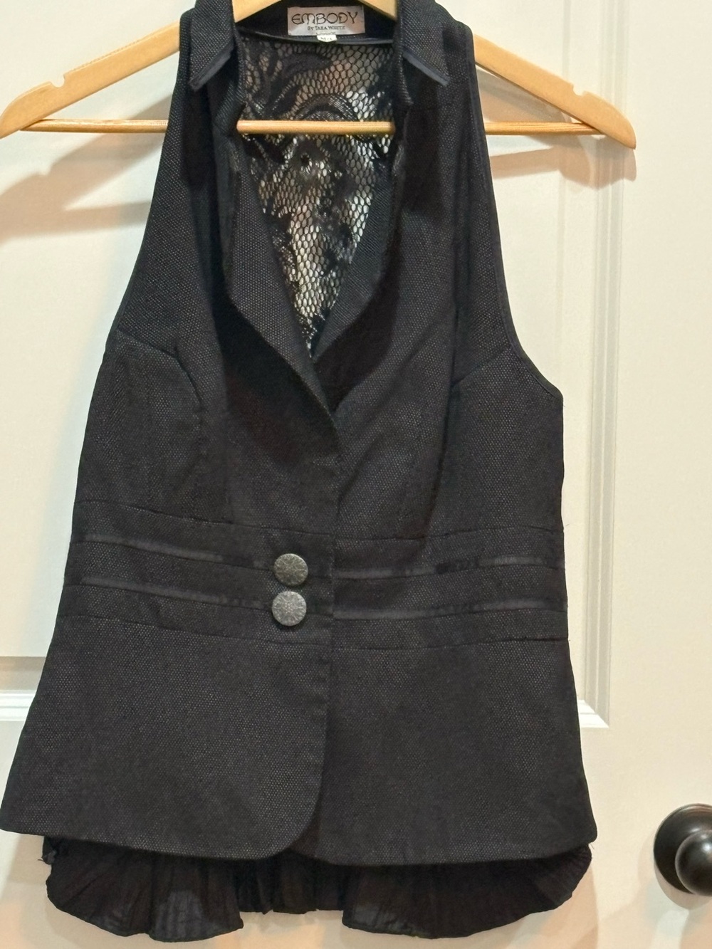 Embody Clothing Line Black structured tuxedo halter